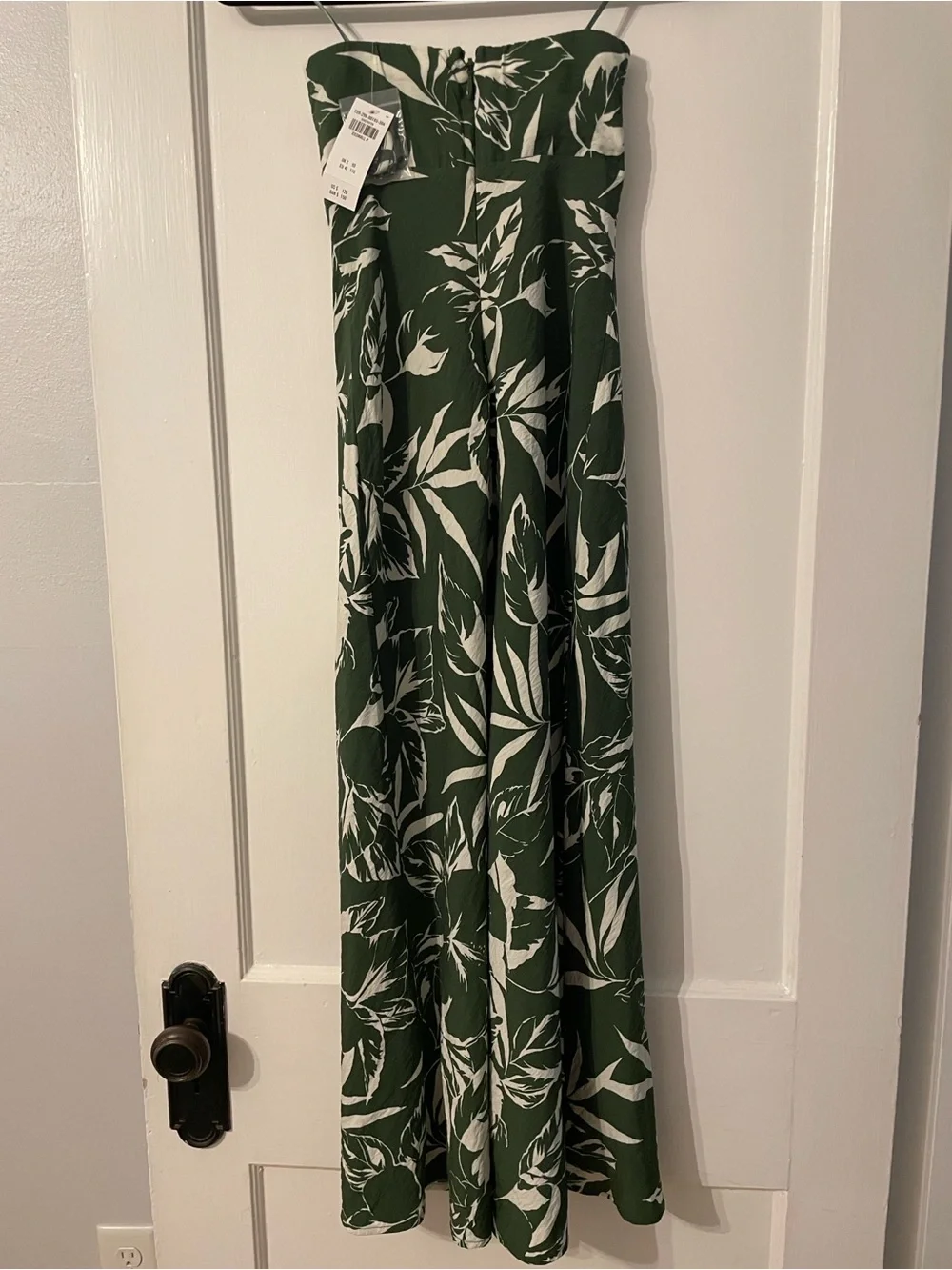 Abercrombie & Fitch Green and White Strapless Floral Maxi Dress
